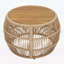 Table d'appoint ronde en bois d'acacia avec structure en corde beige clair, plateau en teck, capacité de 150 lb, aucun assemblage requis, table d'appoint résistante aux intempéries pour le patio et le salon