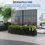 Lit de jardin surélevé en métal avec treillis, boîte à fleurs 71 po x 47 po x 16 po pour plantes grimpantes, trous de drainage, écran d'intimité
