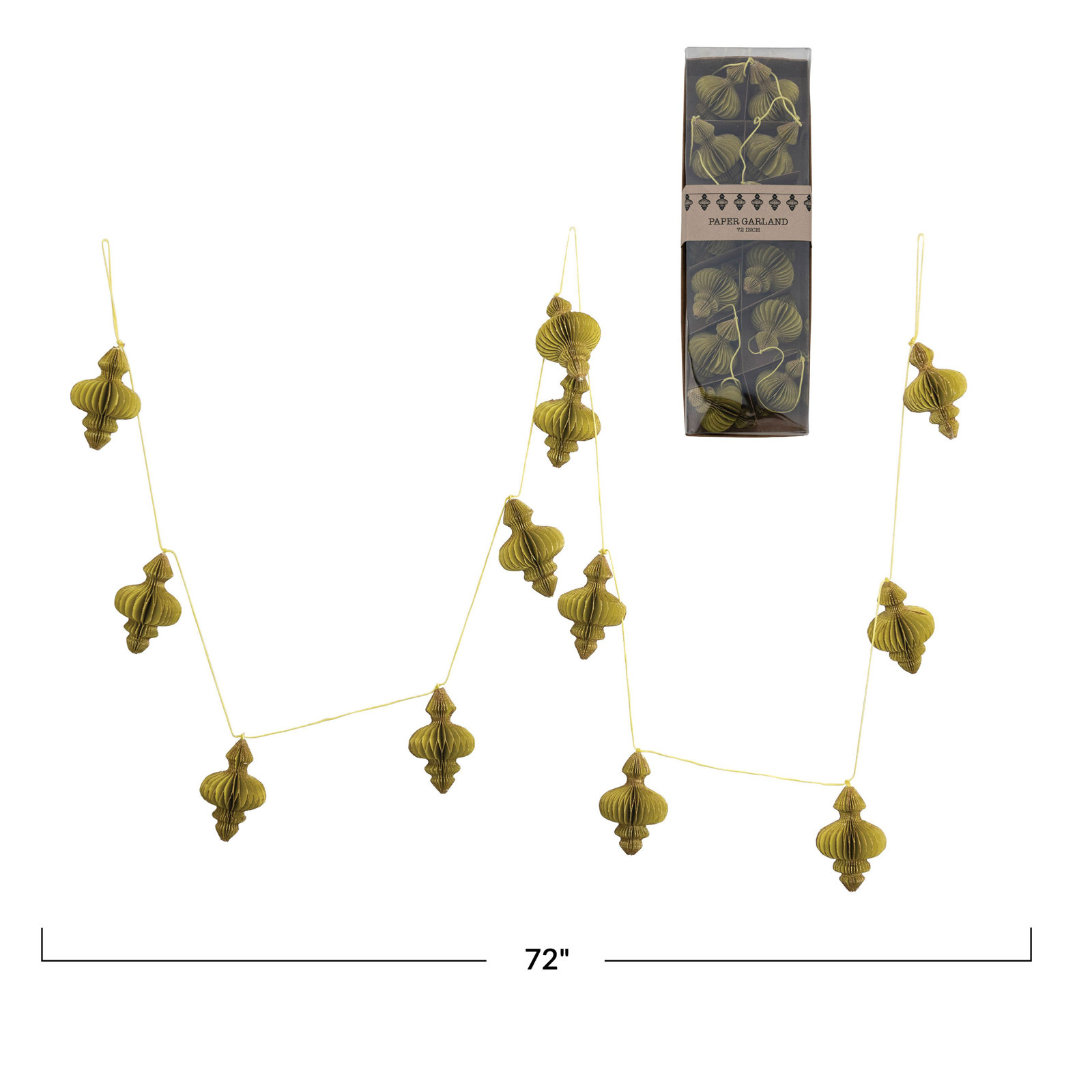 Harutun Gold Novelty Garland, Chartreuse