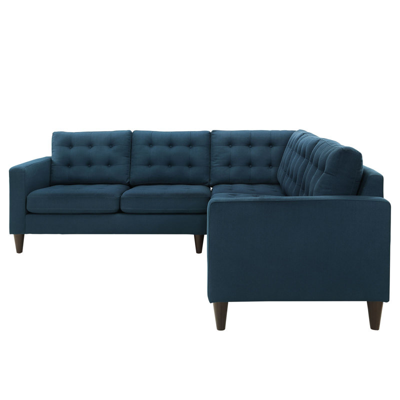 Ensemble de canapé modulaire en tissu 3 pièces Empress, 100% polyester azur