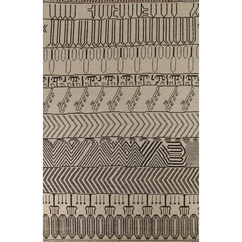 Handmade Wool Trellis Moroccan Area Rug 9x12