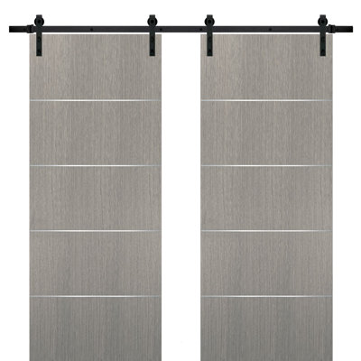 Planum Flush Wood Barn Gray Doors