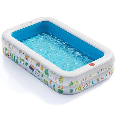 Kiddie Pool - 65" X 39" Inflatable Pool For Youngsters & Youngsters, Ball Pit & Youngsters Pool With Soft Floor, Educational Alphabet & Number, Durabl
