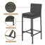5-Piece Outdoor Patio Grey Wicker dining Set