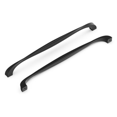 Twist Collection Handle Pull - 12" Center to Center Cabinet Pull Black Iron - Transitional Hardware for Drawers & Cabinets