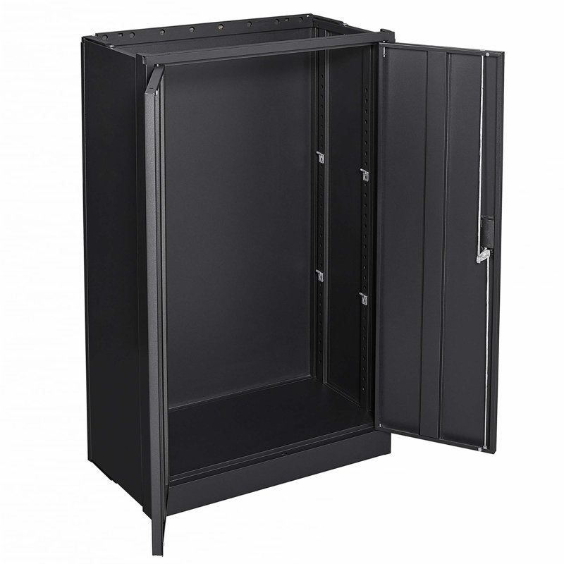 Metal Storage Cabinet with Locking Doors and Adjustable Shelf, Black