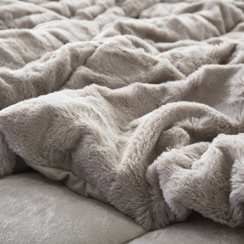 2 pièces d'édredon en fausse fourrure unie simple / simple Xl