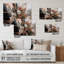 «Rose Gold Linear Floral Elegance», art mural floral en acrylique pour le salon-101522054