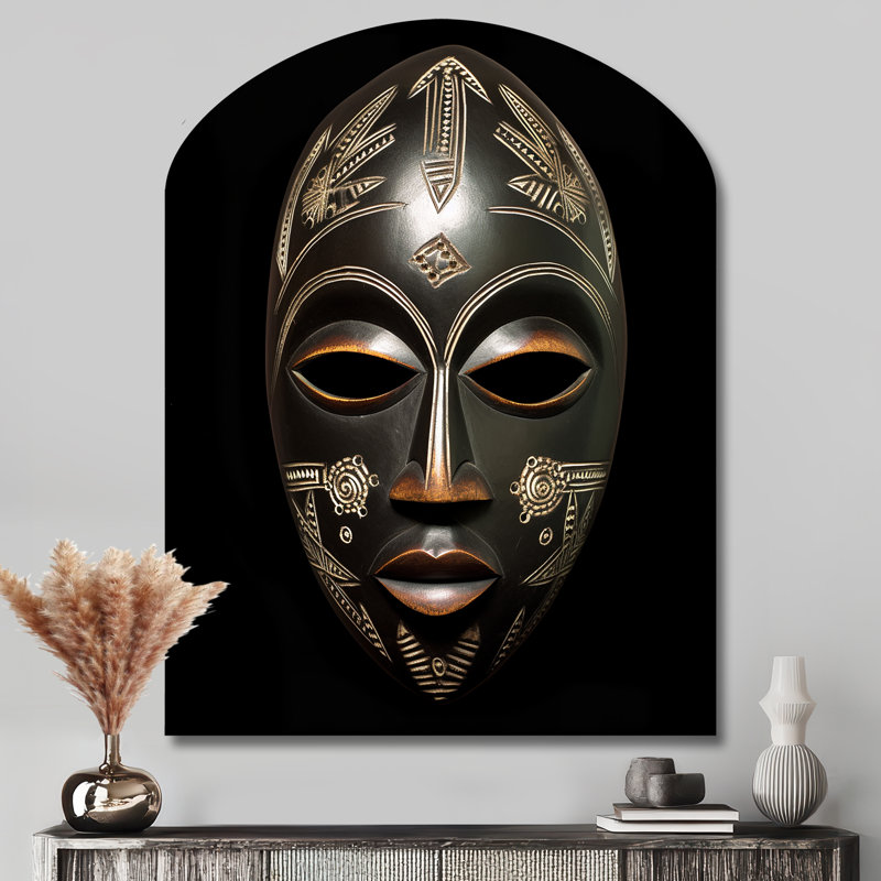 Sculpture murale en métal asymétrique africain, H 43 po x l 33 po x P 1 po
