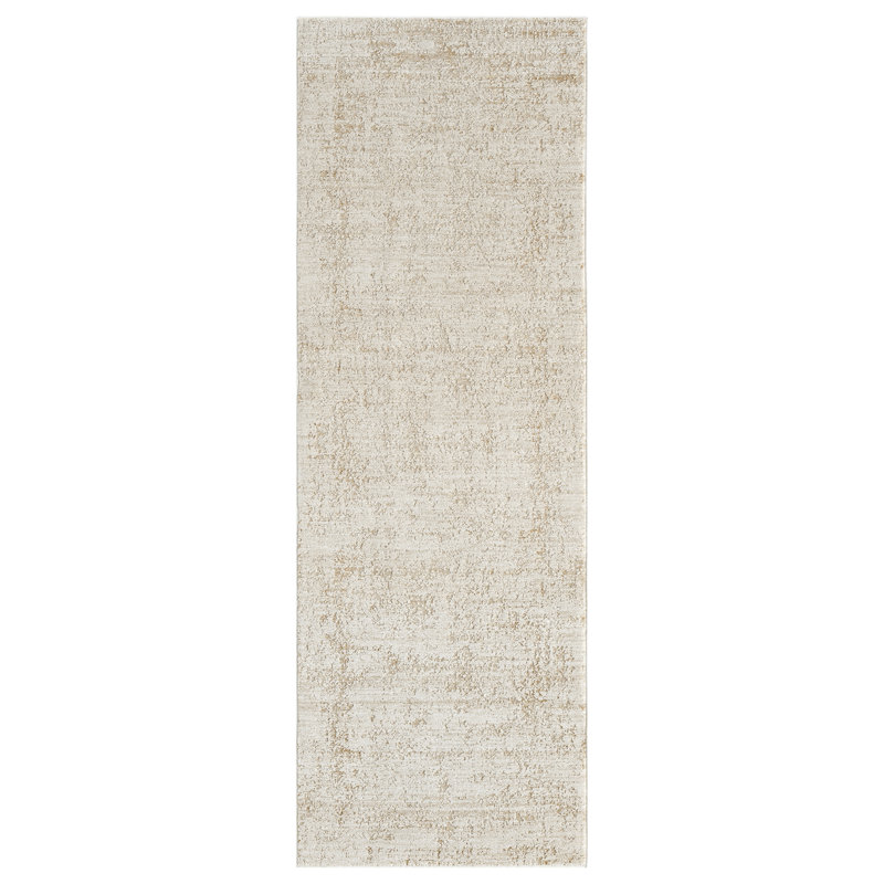 Melby Ivory/Beige Modern Abstract Indoor Area Rug, Runner 2'7" x 7'10"