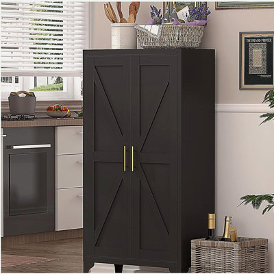 Metal Storage Cabinet Kitchen Pantry Cabinet With Adjustable Shelves