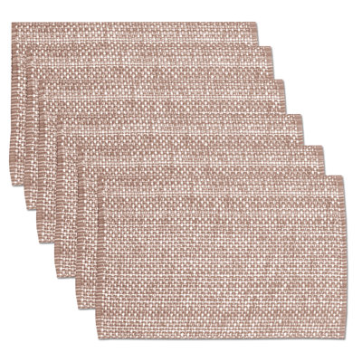 Ensemble de 6 ensembles de napperons tissés deux tons 13 x 19 100% coton
