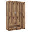 Armoire-penderie à 3 portes avec 2 tiroirs et 2 tringles suspendues-525152020