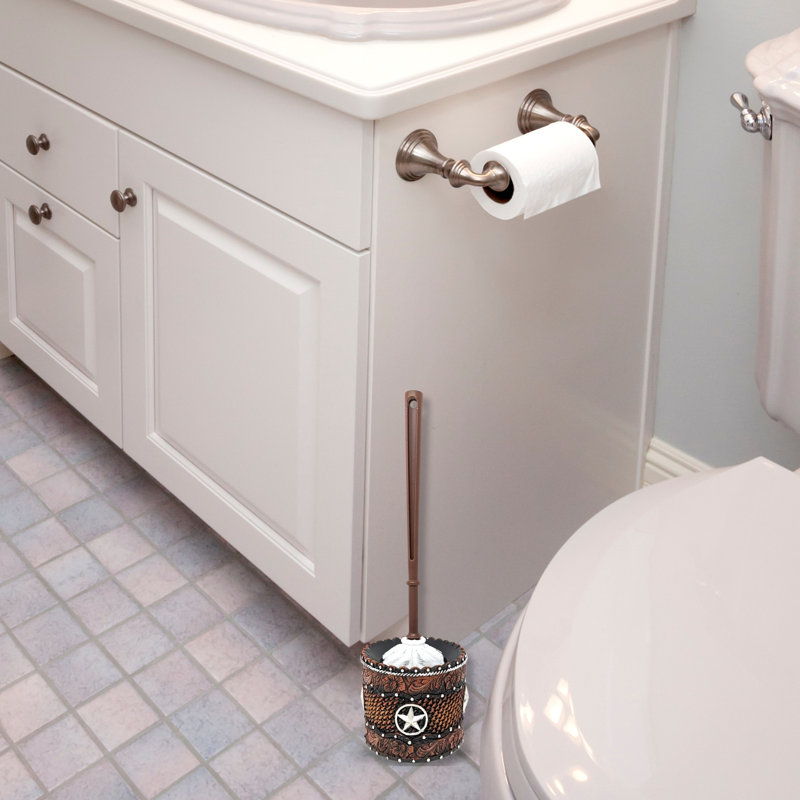 Ensemble de porte-brosse de toilette en résine rustique Western Cowboy et accessoire de salle de bain Sud-Ouest pour chalet ou maison