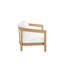 Pablo Solid Acacia Wood Patio Loveseat, Natural/White