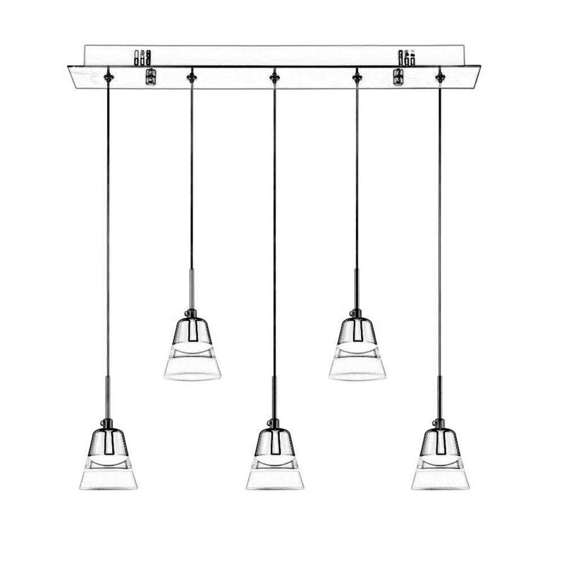 Luminaire suspendu 5 lumières DEL pour îlot de cuisine