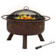  Foyer à bois rond en acier 30 po avec grille de cuisson-223912428