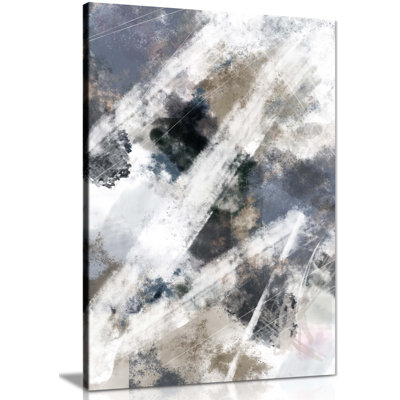 Abstract Grey & Black Painterly - Wrapped Canvas Painting
