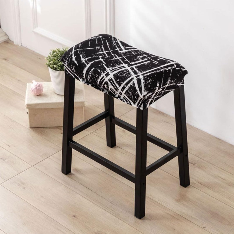 Bar Stool Cover Rectangle Set Of 4 Printed Stretch Counter Height Bar Stools Slipcovers Saddle Stool Slipcover Bench Seat Protector Backless Bar Stools Covers For Kitchen Counter