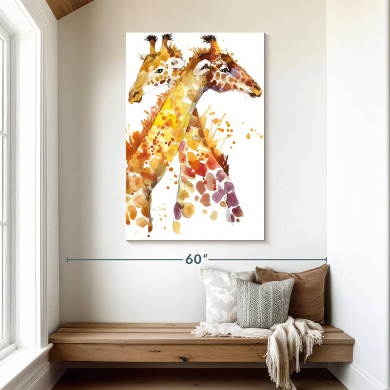 Brampt Two Hugging Giraffes, 48" H x 32" W