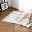 Tapis blanc à poils longs en fausse peau de mouton lavable-898789657