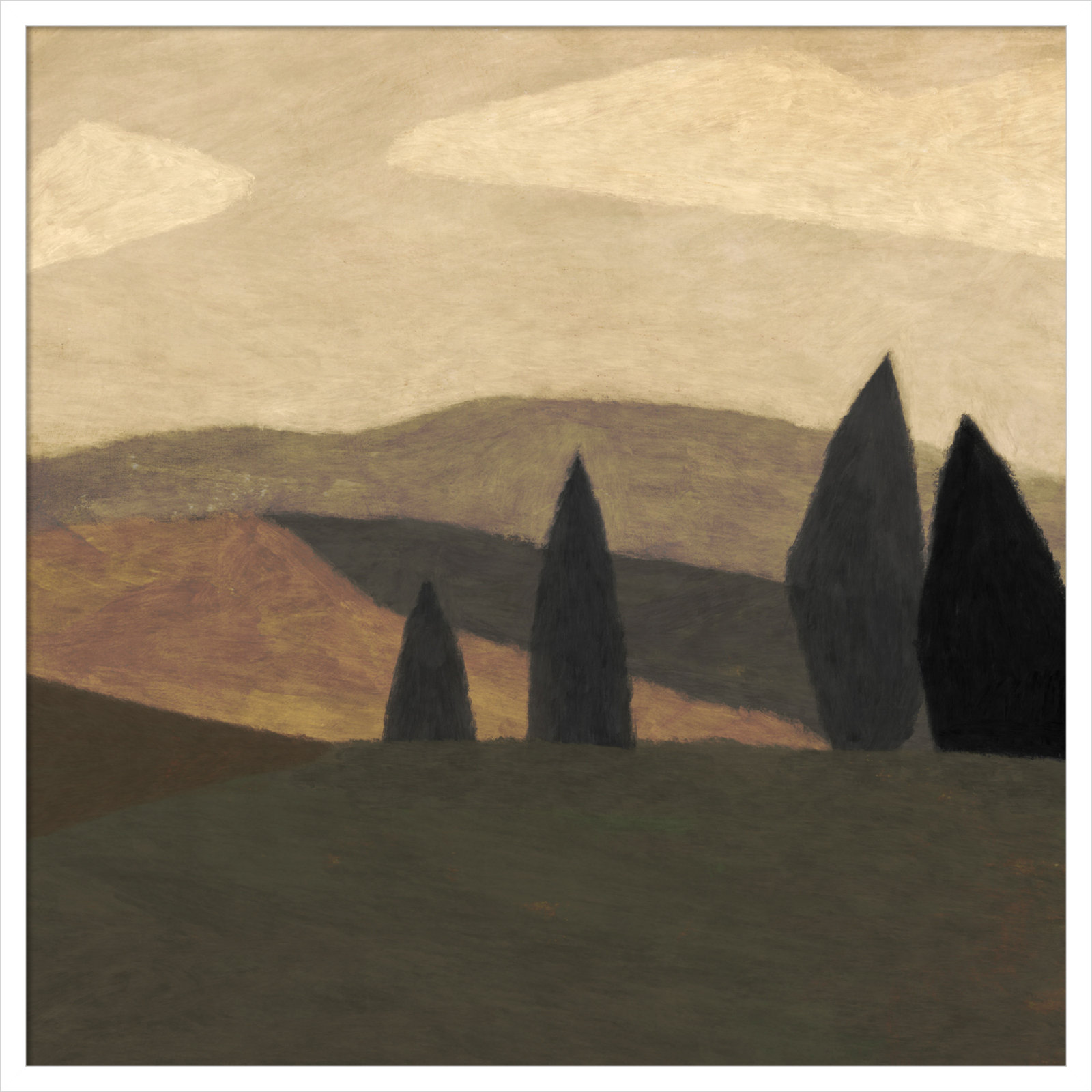 Paysage 2 Print by Dan Hobday, White, 33" H x 33" W