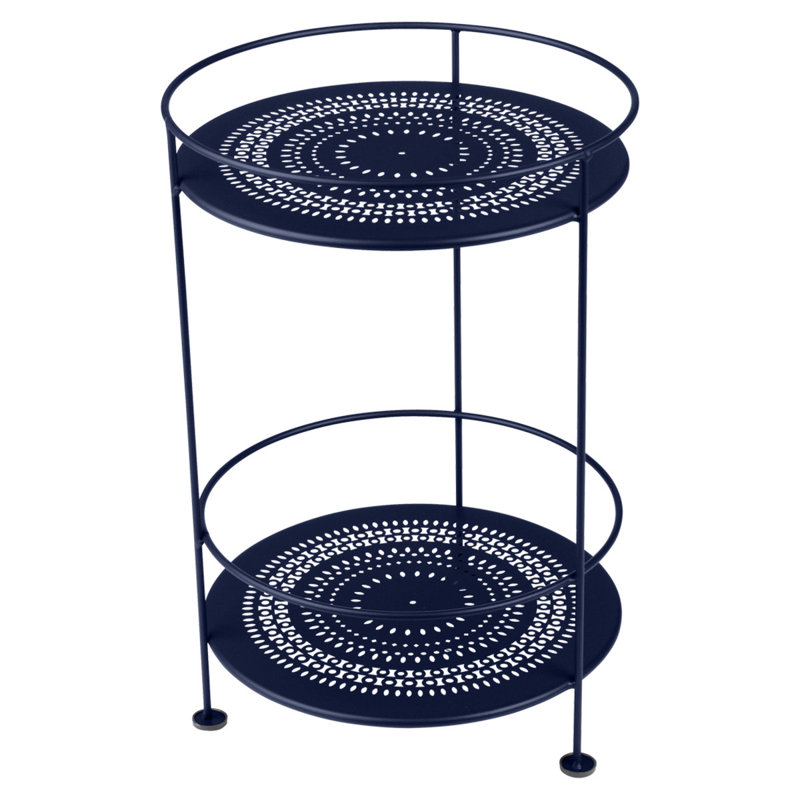 Guinguette Outdoor Round Side Table, Deep Blue