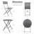 3 Pieces Patio Bistro Balcony Metail Chair Table Set-883280859