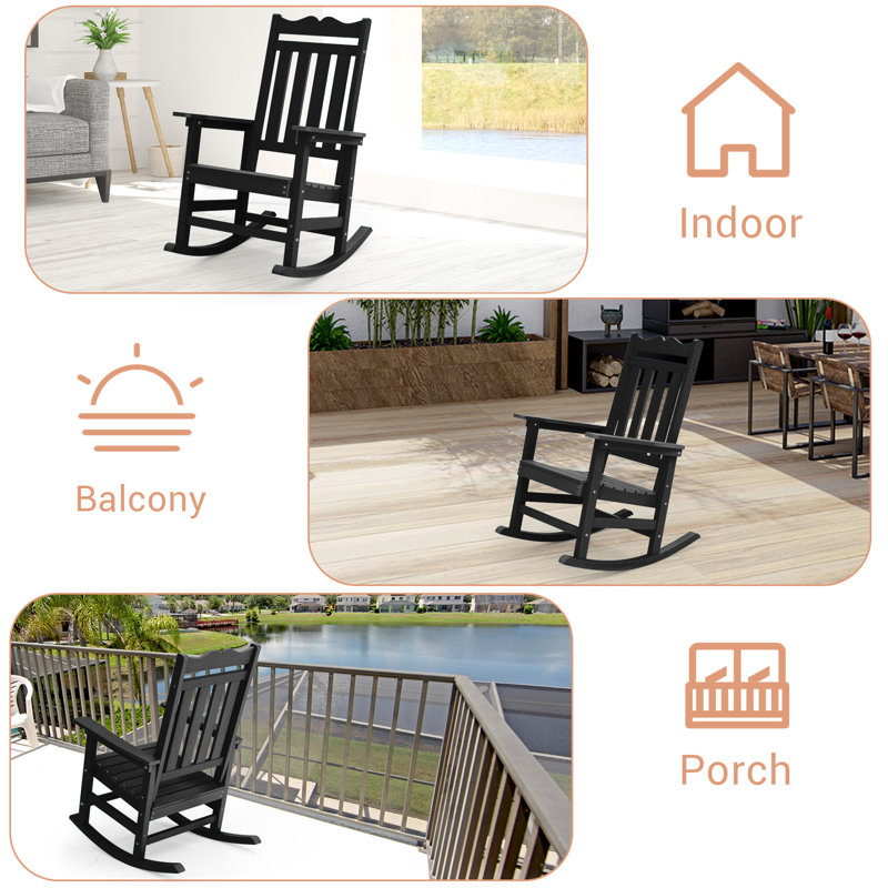 Joyceann All-Weather Plastic Lounge Chair, Noir