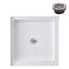 Base de douche 36 po x 36 po en acrylique blanc brillant avec bonde centrale, bonde incluse-114639150