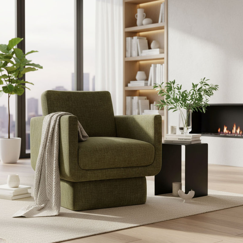 Fauteuil d'appoint pivotant Green, Vert