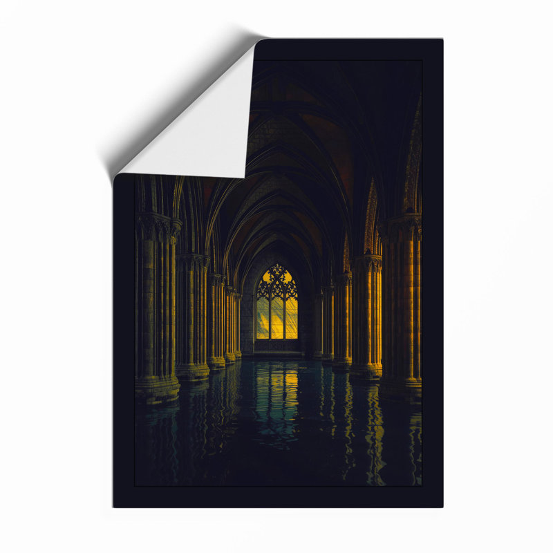 Cathedral at Night Industrial - Framed Print, A2 - 59.4 x 42.0 cm, Unframed