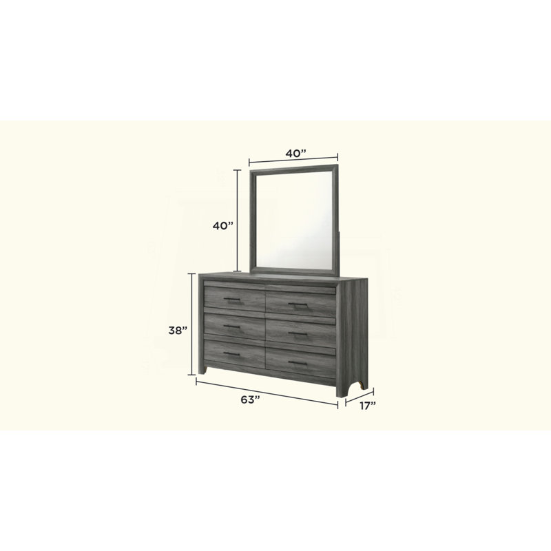 Miroir de style moderne en bois gris