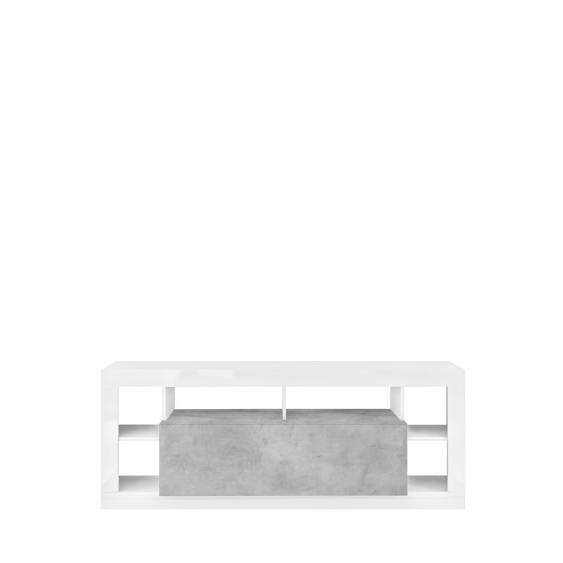 Genoa 1 Door 172cm TV Stand for TV's Up To 75", White GLoss/Concrete Grey