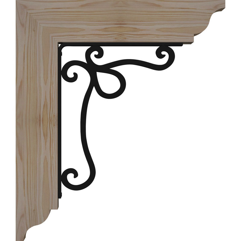 Support à fer à cheval triple traditionnel 4 "Orleans, H 19 po x P 16 po, Sapin de Douglas de l 3 1/2 po x T 2 po (lisse)