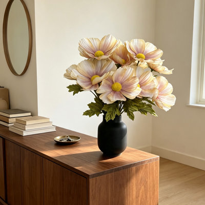 Fleurs de cosmos artificielles d'automne, lot de 4 fleurs en soie de Glagsom 6 têtes rétro, fleurs sauvages artificielles d'automne, arrangement floral artificiel à tige réglable pour décoration de vase, centre de table de mariage, décor de l'Action de grâce