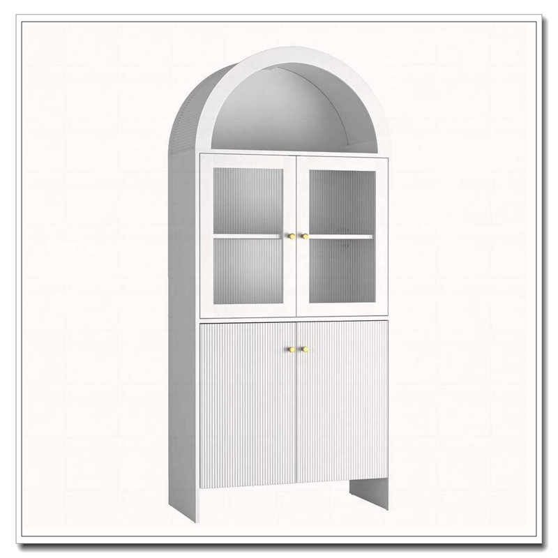 Armoire de rangement Arch avec éclairage DEL, Blanc