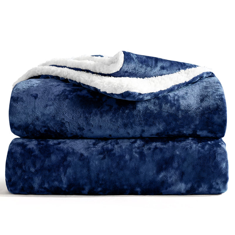 Episkopi Hand Woven Throw Blanket, Navy