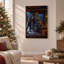 Famille, arbre de décoration sur toile de Noël chalet rustique-763290214