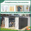 Remise de rangement extérieure 10 pi x 12 pi, rangement pour outils en métal avec portes verrouillables et structure à cadre, grande remise en métal pour la cour arrière, pelouse de patio, noir