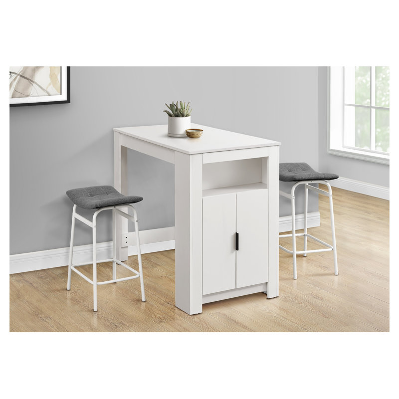 48-Inch Rectangular Counter Height Dining Table in White Laminate Finish