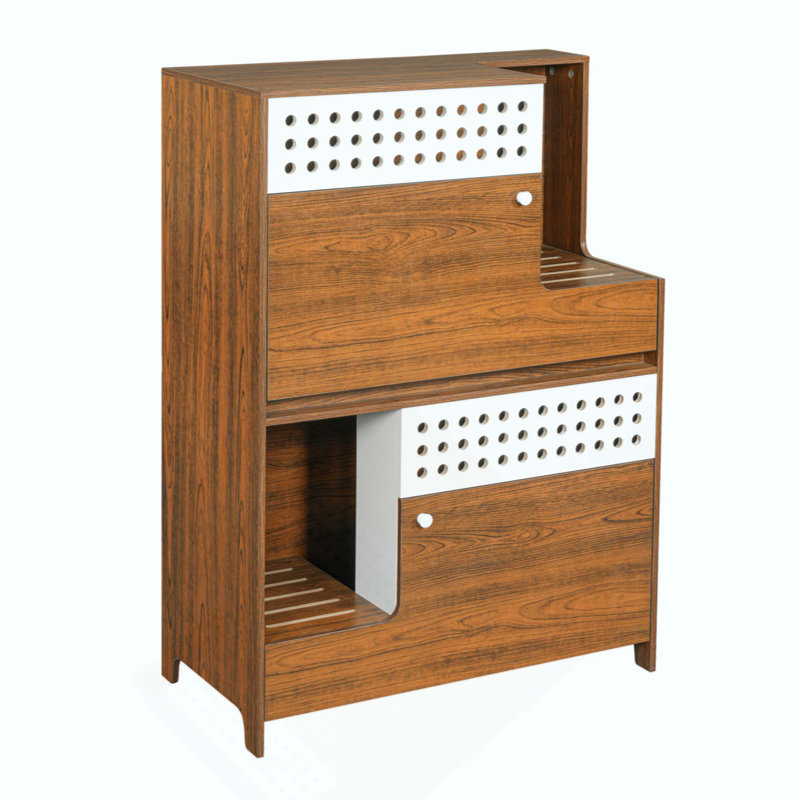 Meuble moderne pour chat 2 en 1, table d'appoint pour litière pour chat, maison pour chat avec rangement, pour 2 petits et moyens chats