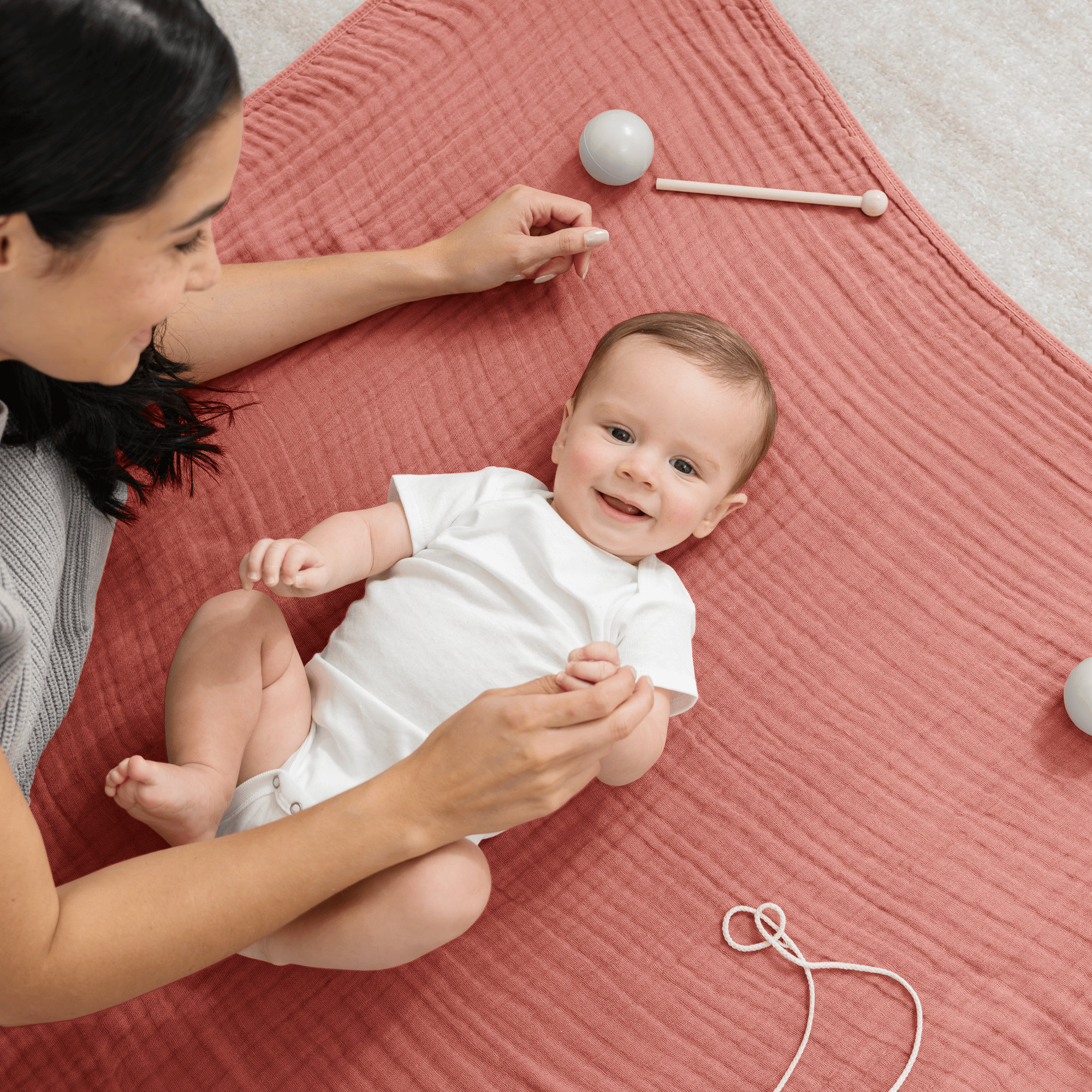 Karlina Muslin Blanket, Dusty Rose, Baby