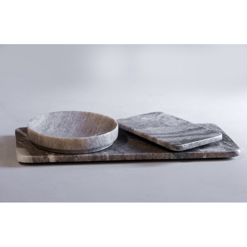 Gray Marble Rectangular Serving Tray
