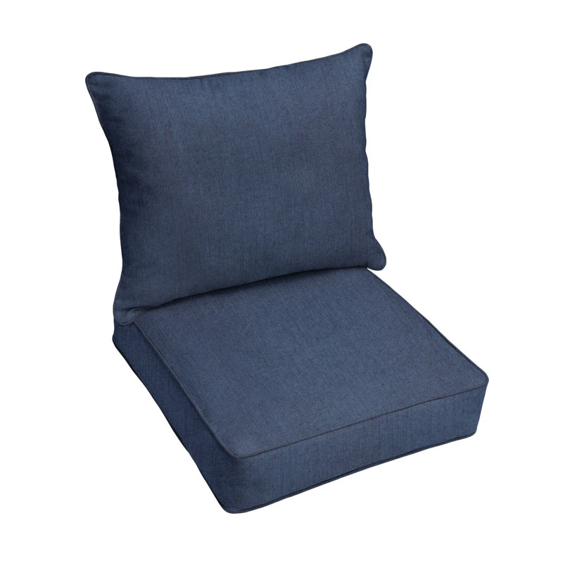 Ensemble de coussins et coussins Sunbrella, Sunbrella Spectrum indigo, L 23 po x P 27 po x H 5 po