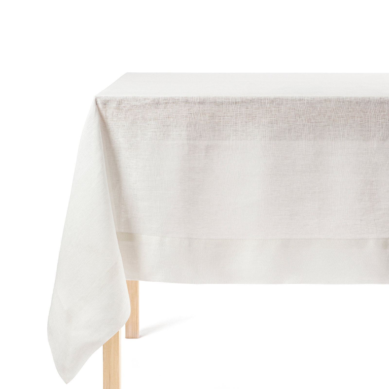 over&back 108" 100% Linen Tablecloth, Ivory, 70" W x 108" L