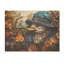 «Blue and Orange Duck Blooms Mosiac» - animal canard sur bois-1746065619