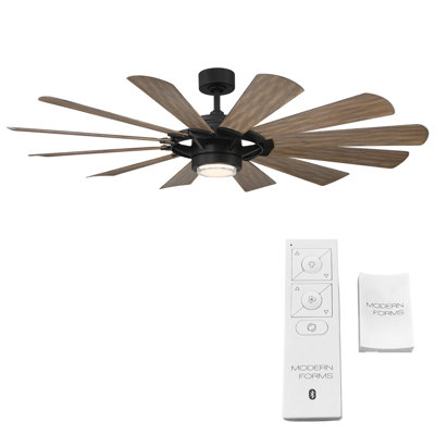 65" Wyndmill 12 - Blade Indoor/Outdoor Smart Ceiling Fan with Remote Control and LED Light Kit Included, Works With Alexa and iOS / Android App