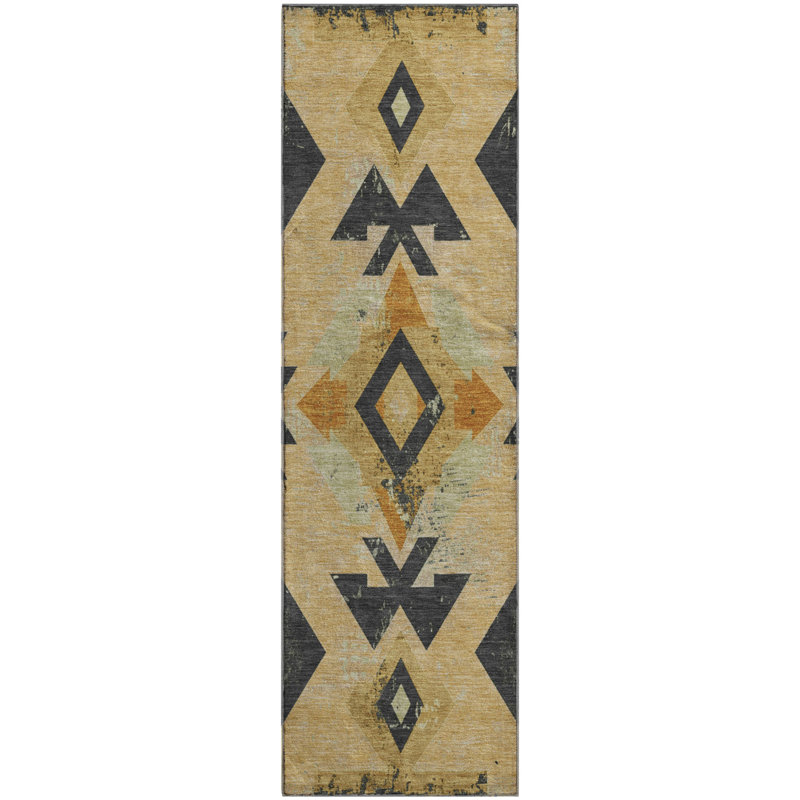 Premium Machine Washable Fairwood AMF1882 Aztec Rug, Runner 2'3" x 7'6"