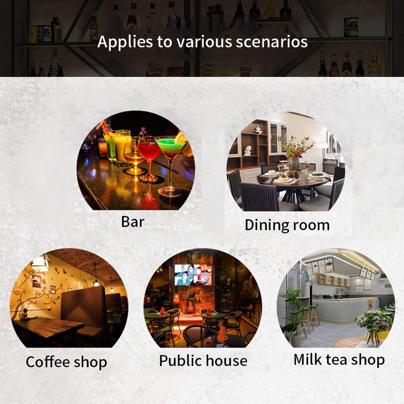 Bar Counter with Wine Storage & Cabinet, Reception Bar Table for Home & Commercial Use, Burlywood